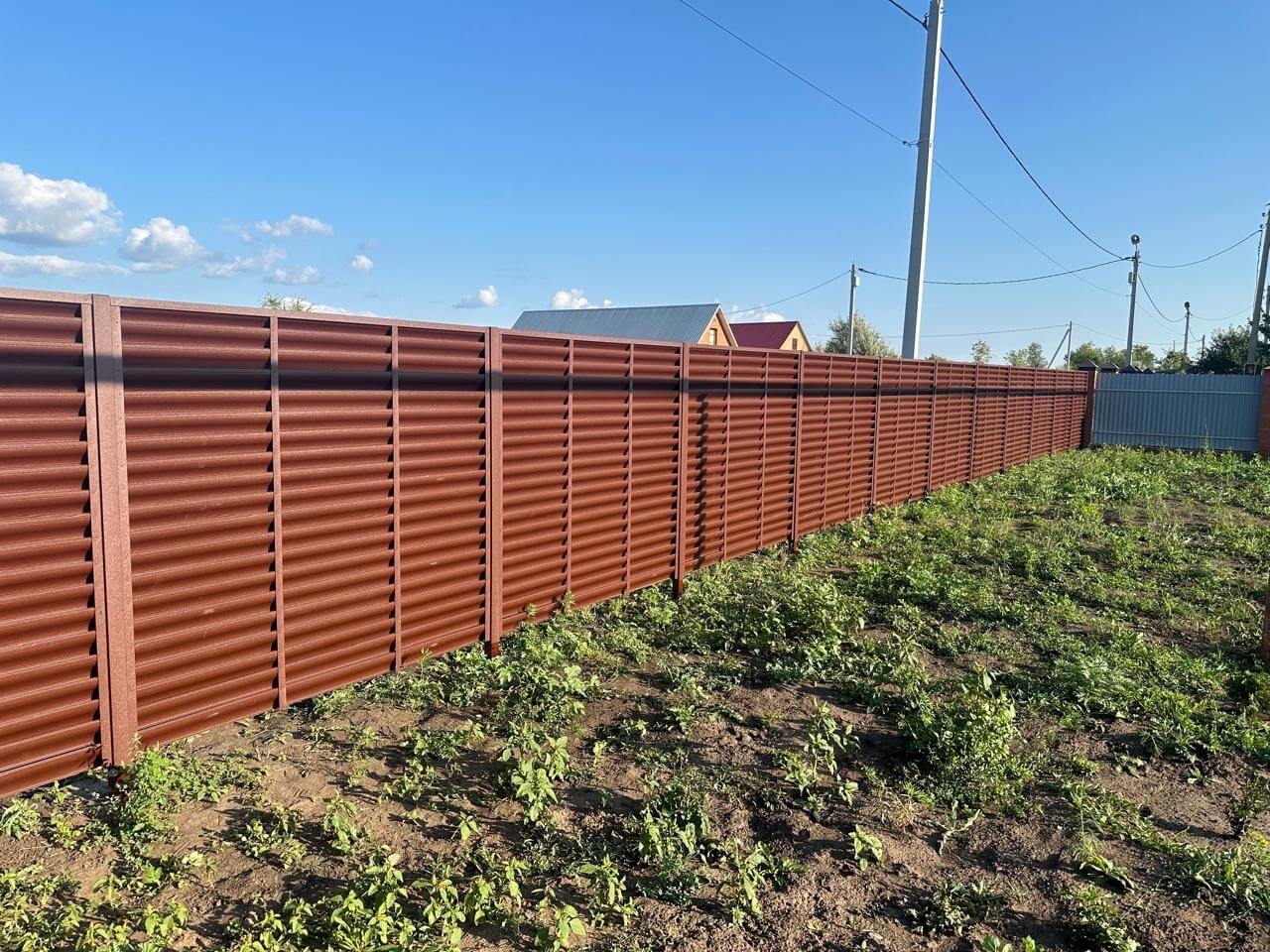 Забор из ламелей Еврожалюзи 53м RAL8017/8017 Шоколад двусторонний МАТТЕ в Всеволожске